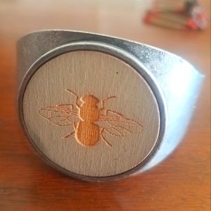 Wood and metal bee bracelet